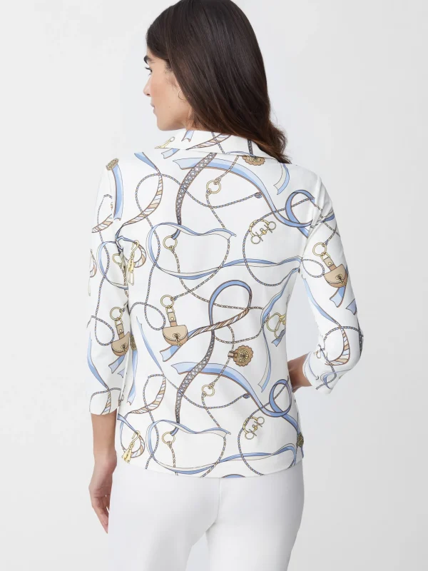 Court 3/4 Sleeve Polo In Neo Sinclair